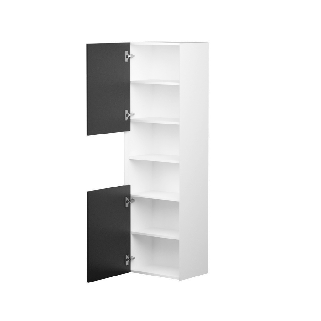Armoire Murale Dakar 24" Blanc Mat et Façades Noir Mat