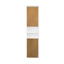 Armoire Murale Dakar 16" Blanc Mat et Façades Chêne Naturel Poli