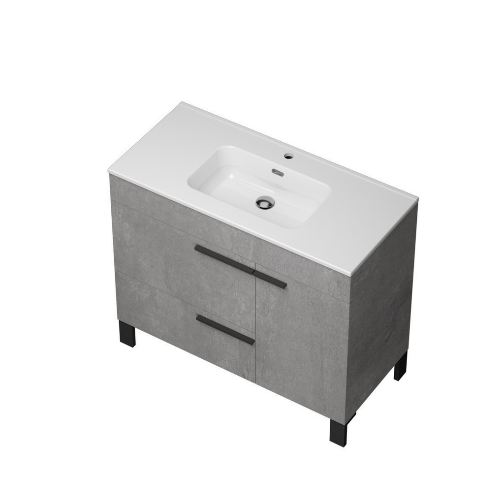 Meuble-lavabo sur Pieds Lima 39" Gris Ciment
