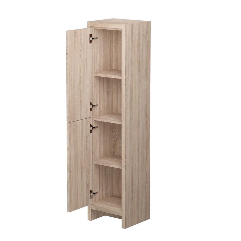 Armoire sur Pieds à Pentures Droites Lima 16" Chêne Blanc