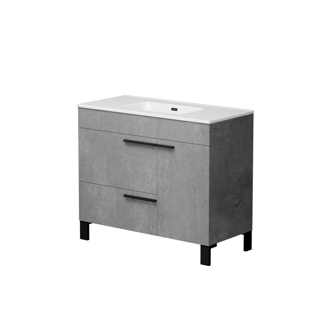 Meuble-lavabo sur Pieds Lima 39" Gris Ciment