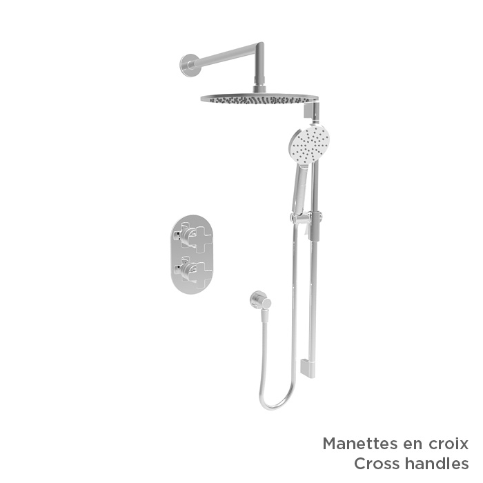 Ensemble complet de douche thermostatique pression équilibrée sans manette