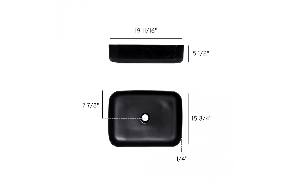 Lavabo 19 3/8'' - Noir Mat