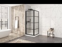 Porte de douche Materia noir mat 36x36" en coin avec fermeture sur mur