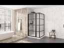 Porte de douche Materia noir mat 48x32" en coin avec fermeture sur mur