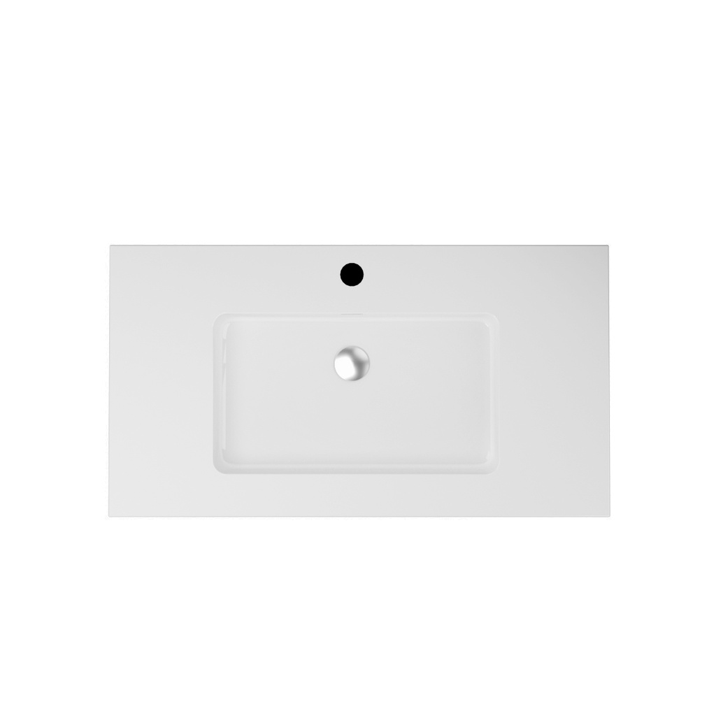 Aden 36" - Dessus de Lavabo Simple Centré en Polymarbre Blanc