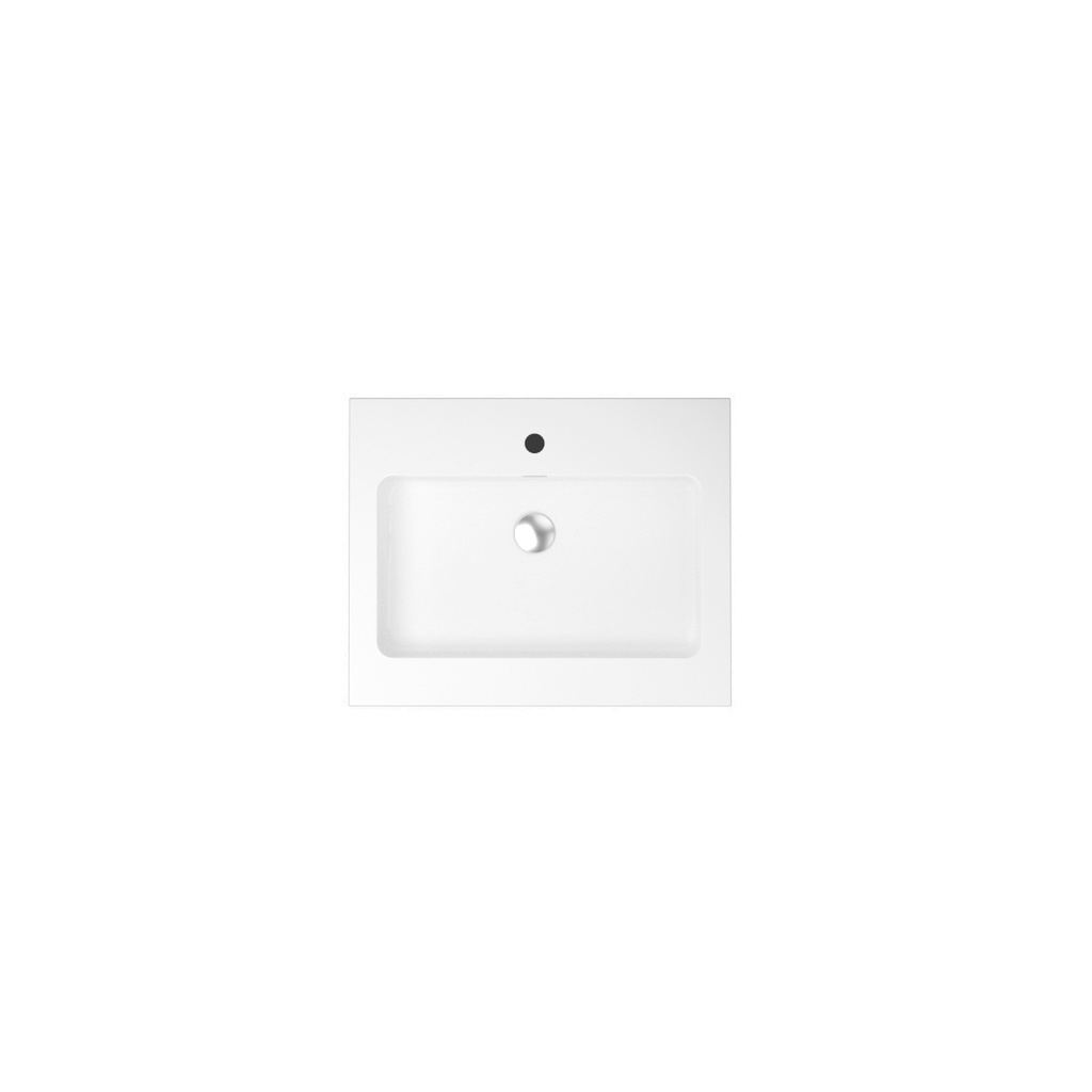 Aden 24" - Dessus de Lavabo Simple Centré en Polymarbre Blanc