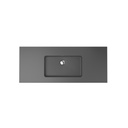 Aden 48" Non Percé - Dessus de Lavabo Simple Centré en Quartz Noir