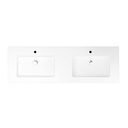 Aden 60" - Dessus de Lavabo Double en Surface Solide Blanc