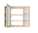 Pharmacie En Bois Franc 36x29" Couleur Chêne Blanc Avec Étagères Latérales