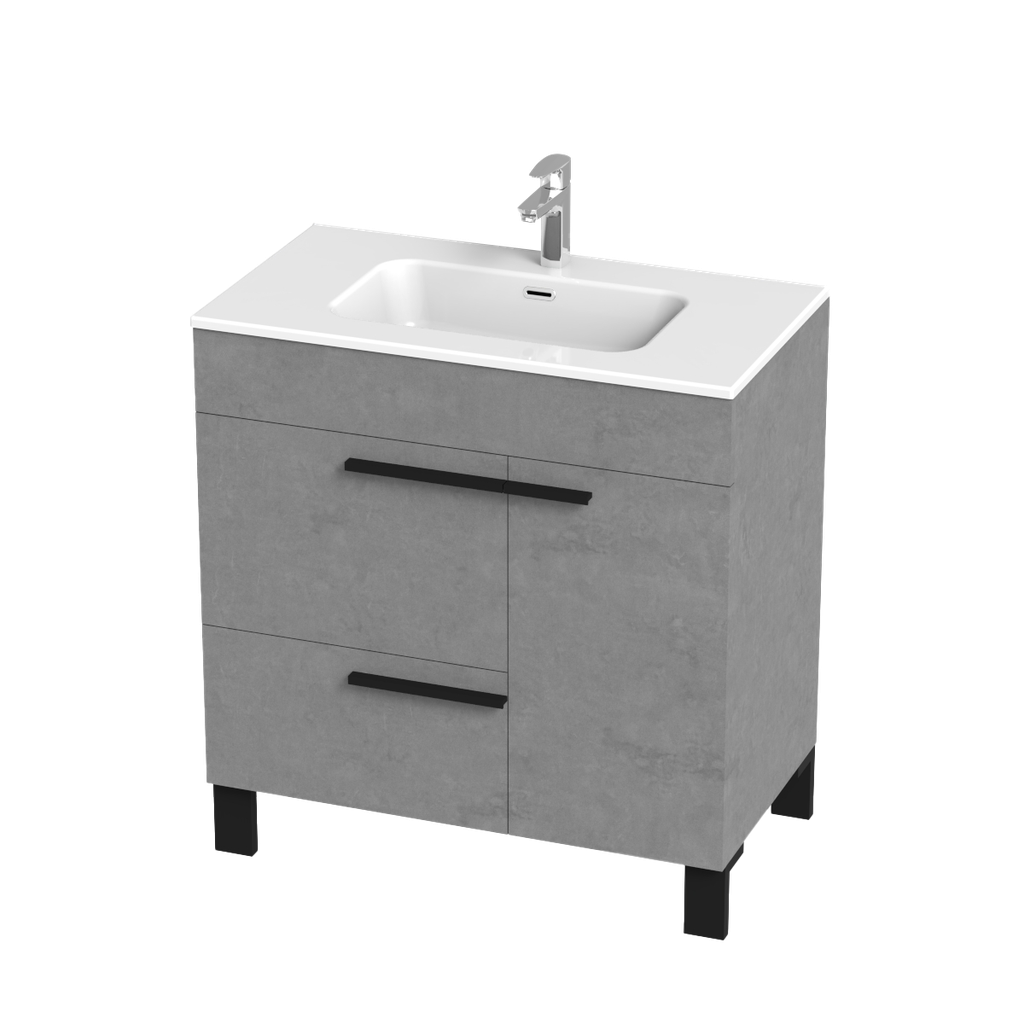 Meuble-Lavabo sur pieds Lima 32" Gris ciment