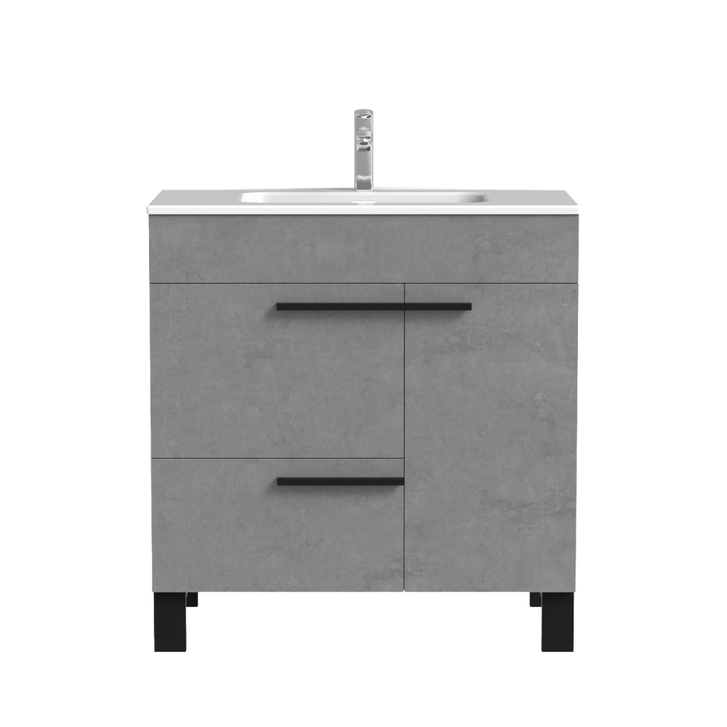 Meuble-Lavabo sur pieds Lima 32" Gris ciment
