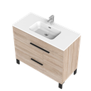 Meuble-Lavabo sur pieds Lima 39" chêne blanc