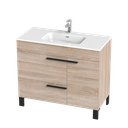 Meuble-Lavabo sur pieds Lima 39" chêne blanc