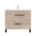 Meuble-Lavabo sur pieds Lima 39" chêne blanc