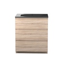 Meuble-lavabo de plancher Berlin 30" chêne blanc avec dessus en quartz noir