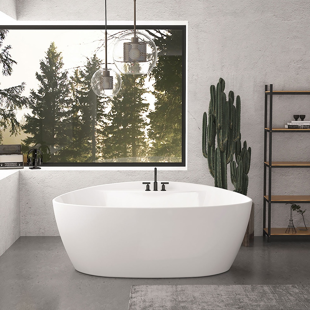 Baignoire autoportante Pura 60" blanc lustré