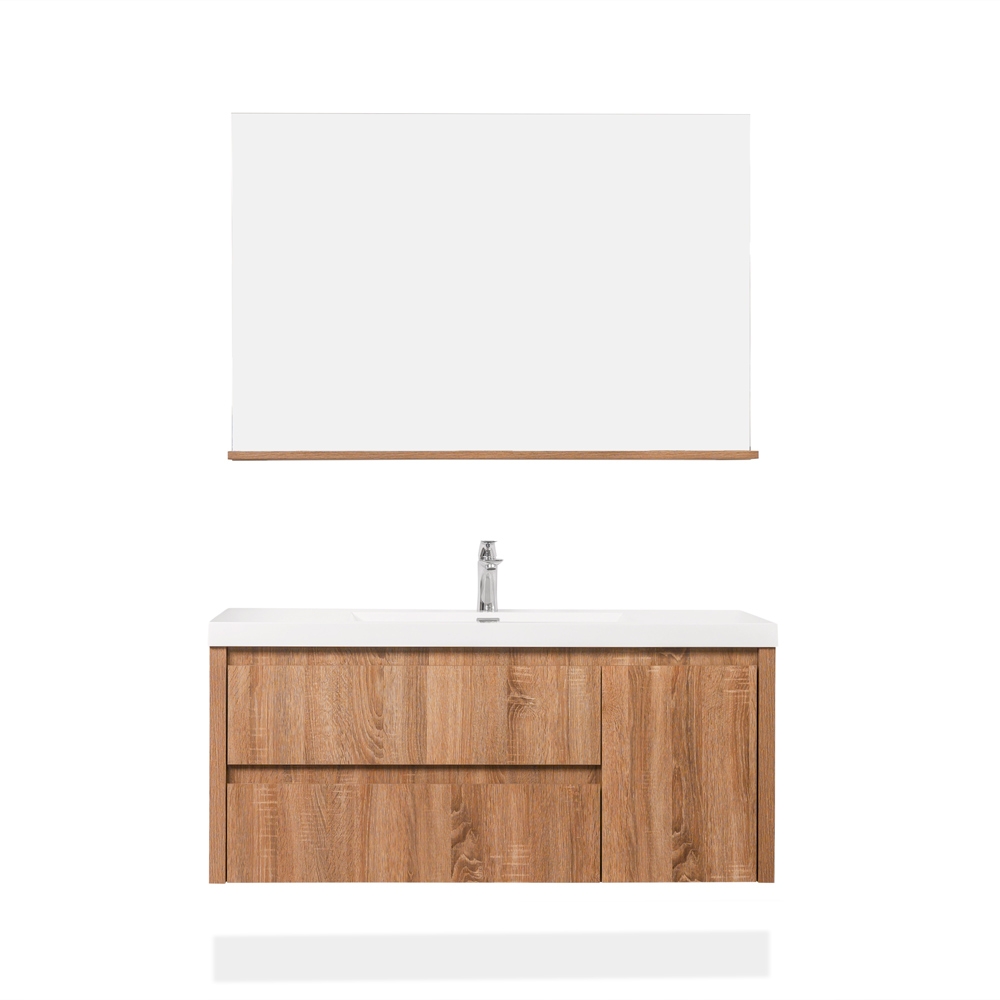 SUELO - Miroir à étagère 48x32 chêne brossé