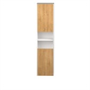 Armoire murale Dakar 16" blanc mat et façades chêne contemporain