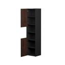 Armoire murale Dakar 16" noir mat et façades rosewood