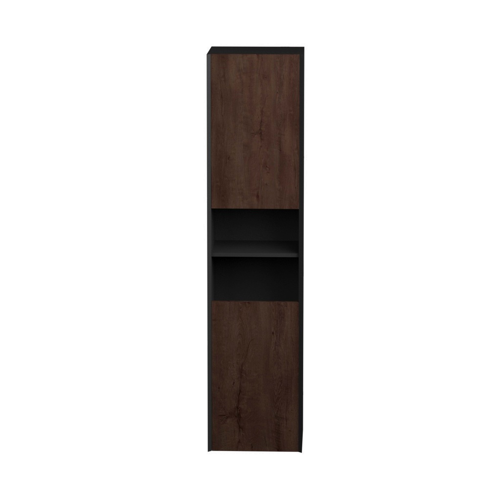 Armoire murale Dakar 16" noir mat et façades rosewood