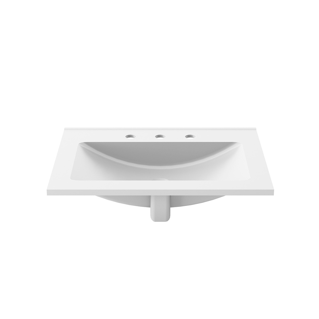 Kalm Lavabo Blanc en Castylat (3 Trous pour Robinet 8 Po C.c.)