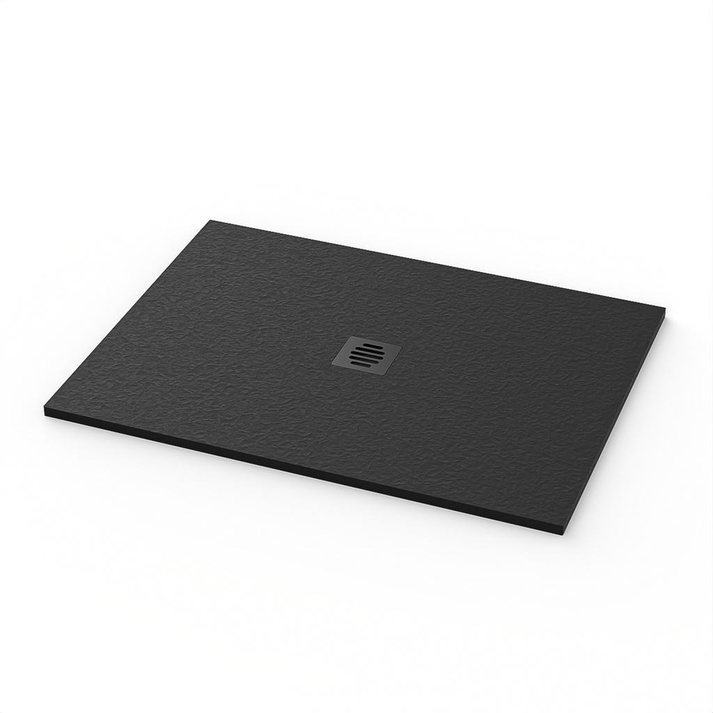 Base Slate 48 x 36 drain central noir mat