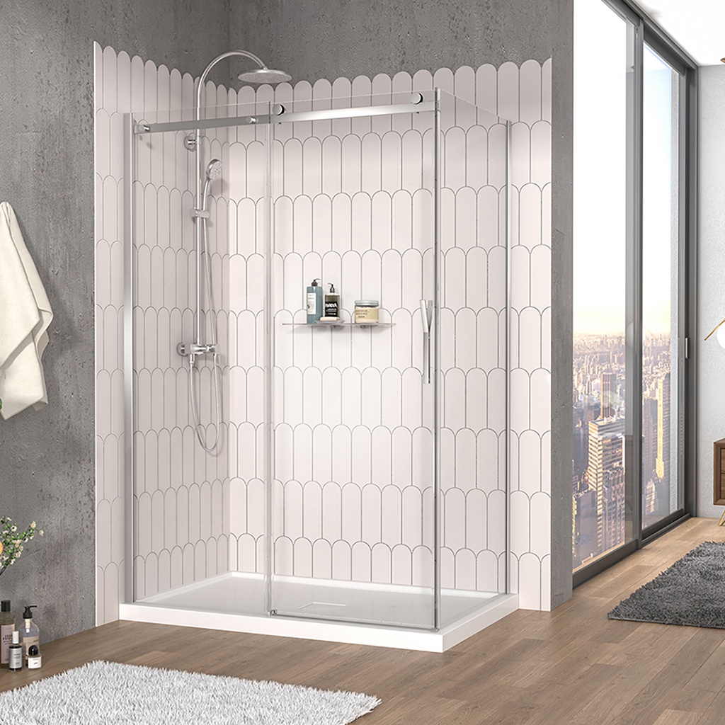 Vaia 54 porte alcove chrome clair