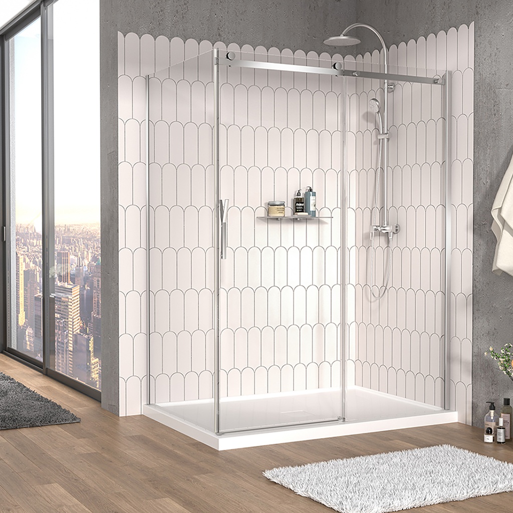 Vaia 60 porte alcove chrome clair