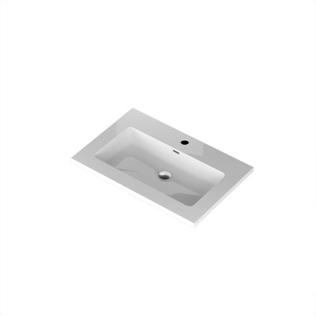 Aden 30" - Dessus de Lavabo Simple Centré en Polymarbre Blanc