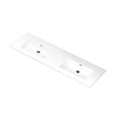 Bass 71" - Dessus de Lavabo Double en Surface Solide Blanc