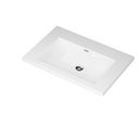 Plata 30" - Dessus de Lavabo Simple Centré en Polymarbre Blanc