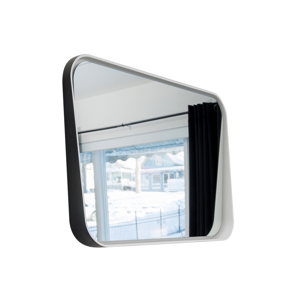 Miroir LED rectangulaire 36x26"- Cadre noir mat