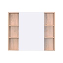Pharmacie en Bois Franc 36x29" Couleur Chêne Blanc avec Étagères Latérales