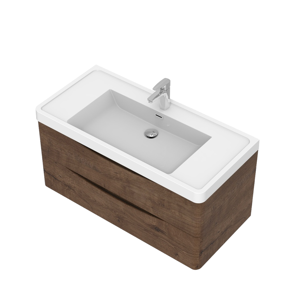 Meuble-lavabo Mural Fiori 40" Rosewood