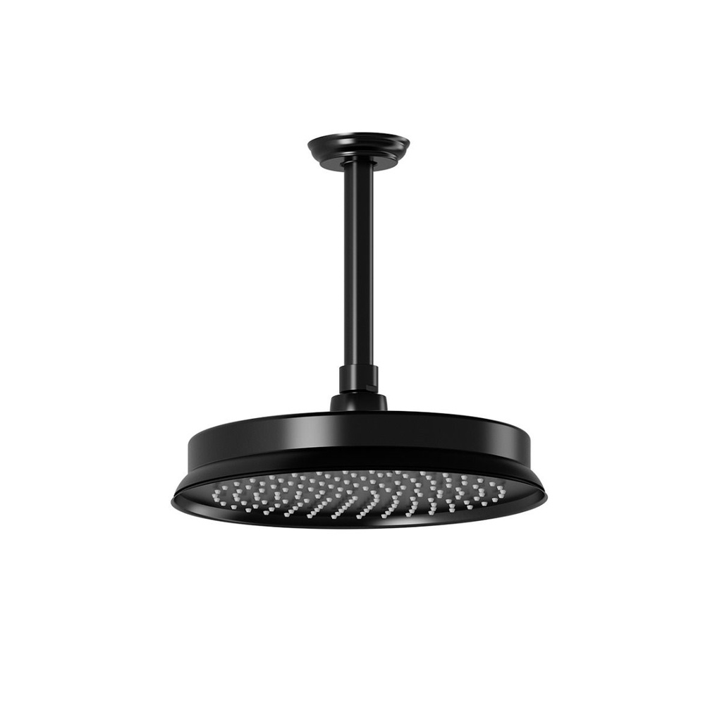 Rustik™ Tête de Pluie de 229mm (9'') avec Bras Vertical Au Plafond de 153mm (6'') Noir