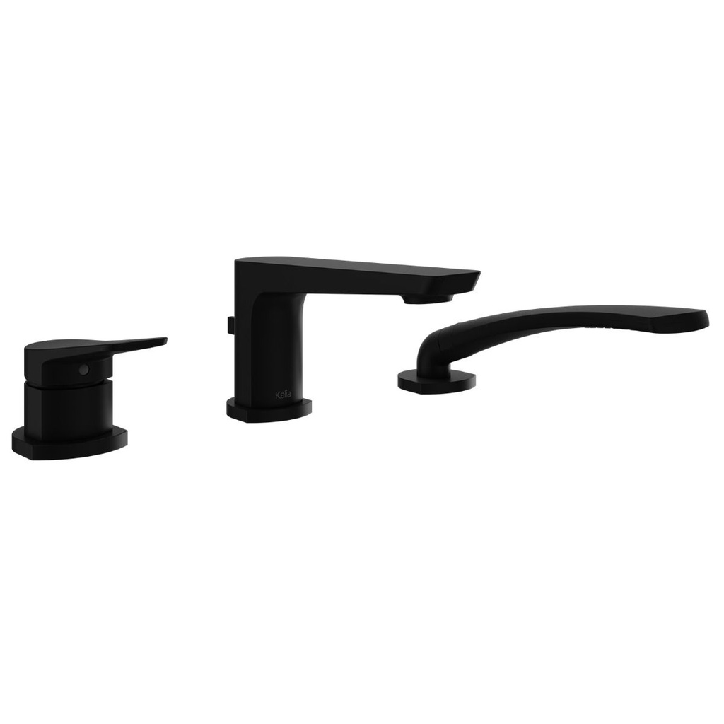 Moroka™ Robinet 3 Morceaux pour Baignoire avec Douchette - Cartouche Incluse avec Brut - Noir Mat