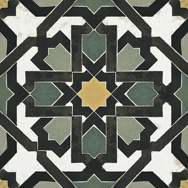 CARREAUX DE PORCELAINE NEW VINTAGE - 8 po x 8 po x 9.5 mm - DECORO 15 - Boite de 26 morceaux