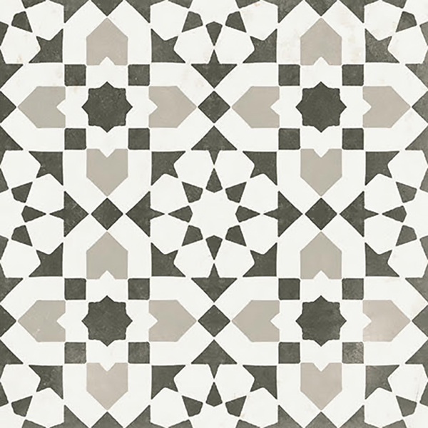 CARREAUX DE PORCELAINE NEW VINTAGE - 8 po x 8 po x 9.5 mm - DECORO 3 - Boite de 26 morceaux