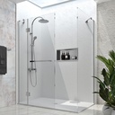 Écran de douche à pivot Vetra chrome 40x32" en coin avec barre à serviette