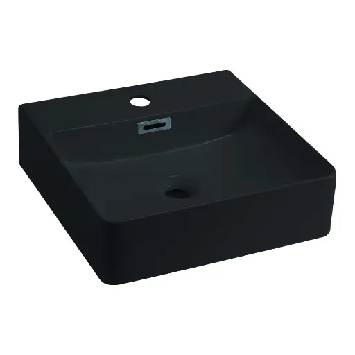 Lavabos Ob-16-bk, Porcelaine Vitrifiée, Noir Mat