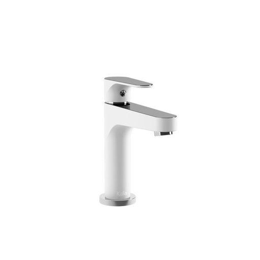 Kontour™ Robinet Monotrou de Lavabo avec Drain à Pression et Trop-plein Chrome/blanc