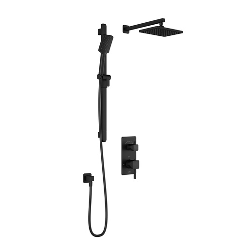 Squareone Td2 : Aquatonik™ T/p avec Système de Douche à Inverseur avec Bras Mural Noir Mat