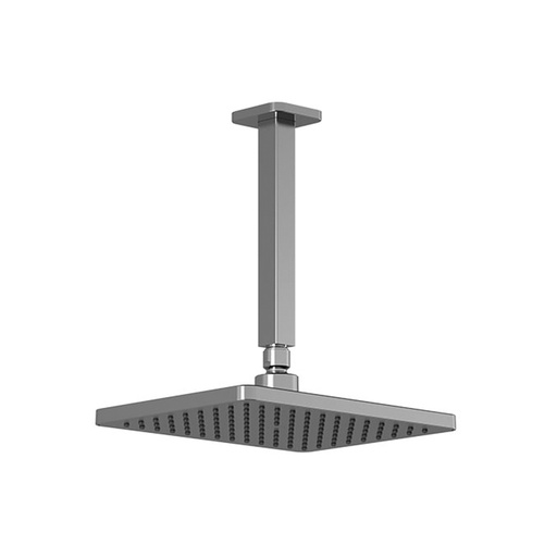 Squareone™ Tête de Pluie de 260mm X 188mm (10 ¼'' X 7 ⅜'') avec Bras Vertical Au Plafond Chrome