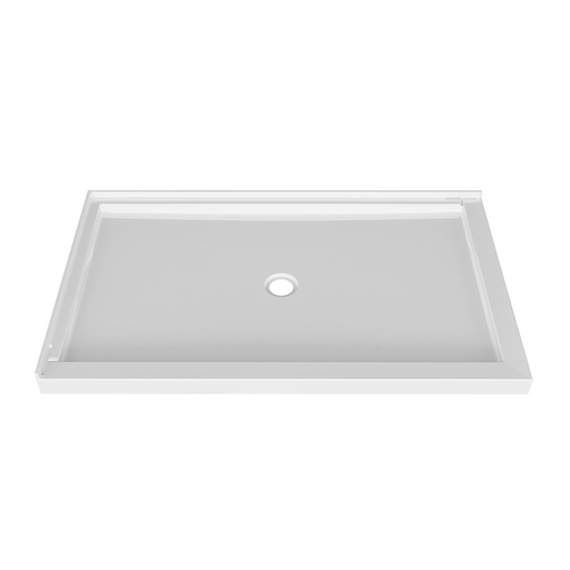 Base de douche rectangle en coin 42'' x 36'' anti-fuite, coté gauche drain central