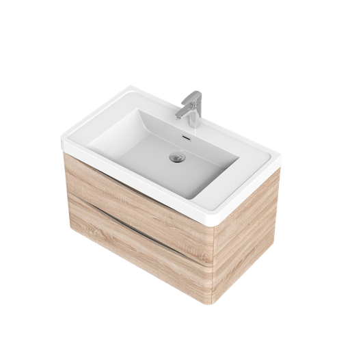 Meuble-lavabo Mural Fiori 32" Chêne Blanc