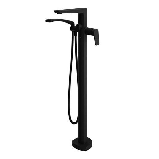 Moroka™ Robinet de Plancher pour Baignoire avec Douchette - Cartouche Incluse avec Brut - Noir Mat