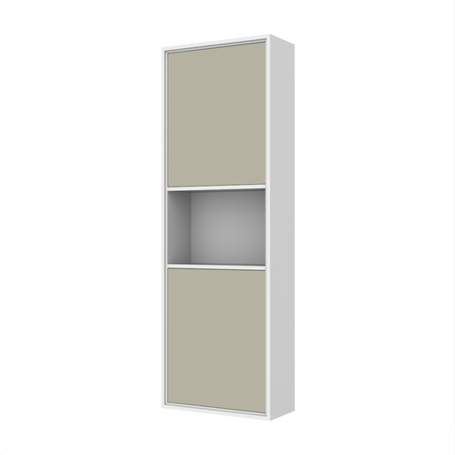 Armoire À Lingerie Murale Alco 20" Blanc & Façades Beige