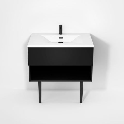 HAUS - Vanité et lavabo 32" avec pattes simples - Noir mat