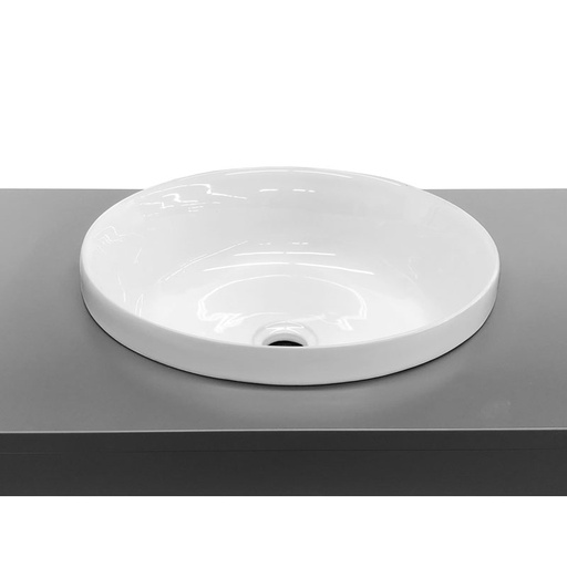 LAVABO ROND SEMI ENCASTRE BLANC MAT